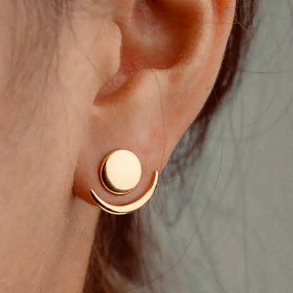 RESTOCK 🌜🌛Moon Crescent Earrings Ear Cuff Modern - Picture 7 of 7